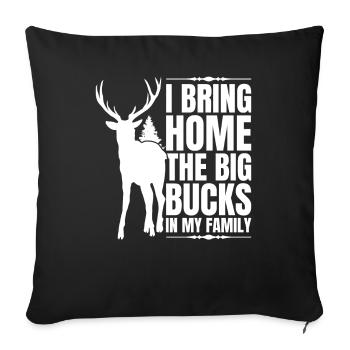 Chasse aux bois de cerf Chasse Saison de chasse - Housse de coussin décorative 45 x 45 cm - noir - Devant