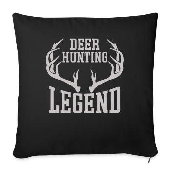 Hirschjagd Legende Jäger HIrschgeweih - Sofakissenbezug 45 x 45 cm - Schwarz - Vorne
