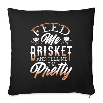Brisketliebhaber, Briskets, BBQ - Sofakissenbezug 45 x 45 cm - Schwarz - Vorne