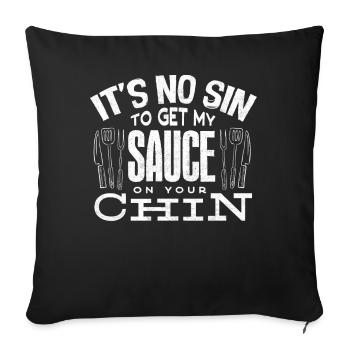 Ce n’est pas un fils de mettre ma sauce sur son menton - Housse de coussin décorative 45 x 45 cm - noir - Devant