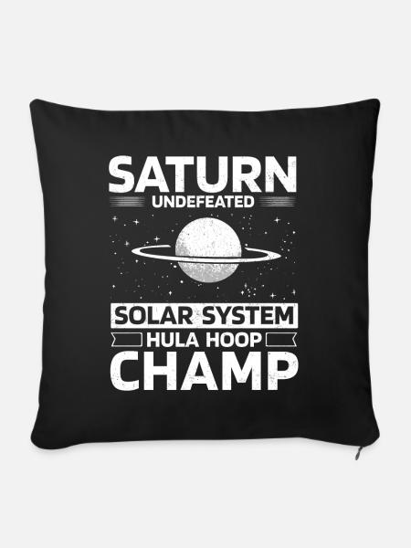 Saturn Planet, Planeten, Universum - Sofakissenbezug 45 x 45 cm - Schwarz