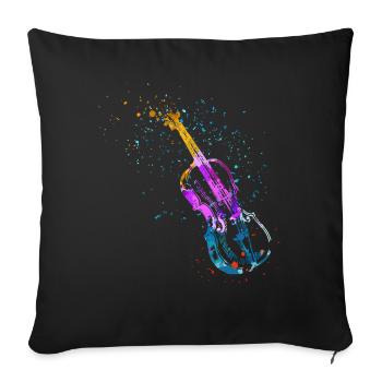 Violoniste, Violon, Jouer du violon - Housse de coussin décorative 45 x 45 cm - noir - Devant