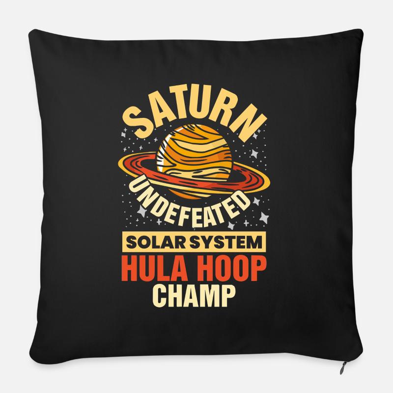 Saturn Planet, Planeten, Universum - Sofakissenbezug 45 x 45 cm - Schwarz