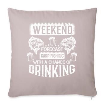 Pêche à la carpe et consommation d’alcool. - Housse de coussin décorative 45 x 45 cm - taupe clair - Devant