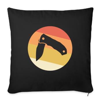Vintage Pocket Knives - Sofa pillowcase 17,3'' x 17,3'' (45 x 45 cm) - black - Front