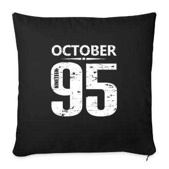 October 1995 Jersey number - Sofa pillowcase 17,3'' x 17,3'' (45 x 45 cm) - black - Front