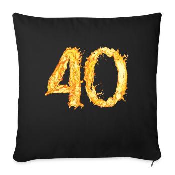 40 Geburtstag "yellow water splash" - Sofakissenbezug 45 x 45 cm - Schwarz - Vorne