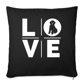 Bernedoodle Love - Sofa pillowcase 17,3'' x 17,3'' (45 x 45 cm) - black - Front
