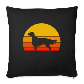 Setter rouge et blanc irlandais - Housse de coussin décorative 45 x 45 cm - noir - Devant