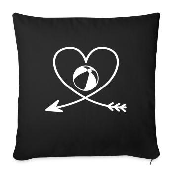 Swim Ball Heart Arrow - Sofa pillowcase 17,3'' x 17,3'' (45 x 45 cm) - black - Front