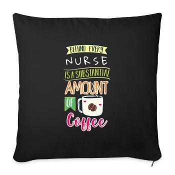 Nurse Coffee Caffeine Saying - Sofa pillowcase 17,3'' x 17,3'' (45 x 45 cm) - black - Front