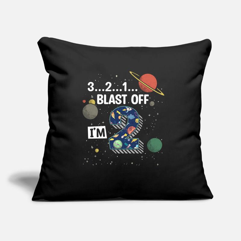 Blast Off I am2 years old, 2nd birthday Sofa pillowcase 17,3'' x 17,3'' (45 x 45 cm)