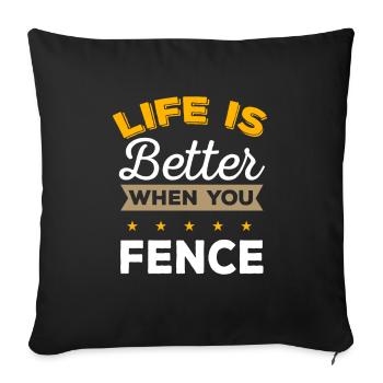 La vie est meilleure quand vous vous battez - Housse de coussin décorative 45 x 45 cm - noir - Devant
