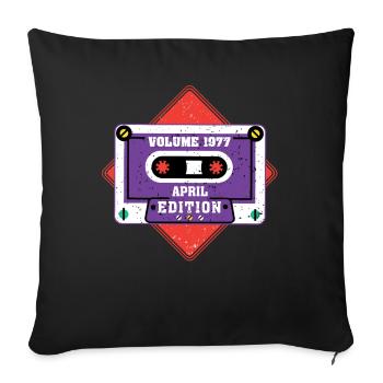 Volume 1977 April Edition - Sofa pillowcase 17,3'' x 17,3'' (45 x 45 cm) - black - Front