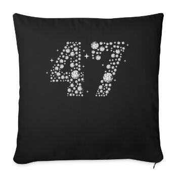 47 Birthday Gift Diamond Glitter - Sofa pillowcase 17,3'' x 17,3'' (45 x 45 cm) - black - Front