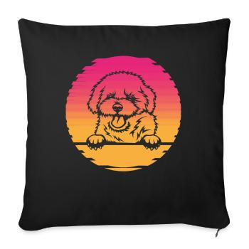 Bichon Frise - Housse de coussin décorative 45 x 45 cm - noir - Devant