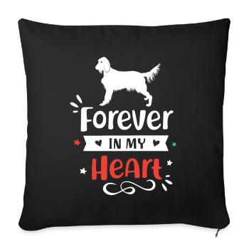 Setter irlandais pour toujours dans mon cœur - Housse de coussin décorative 45 x 45 cm - noir - Devant