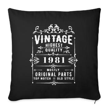 Jahrgang 1981 Vintage - Sofa pillowcase 17,3'' x 17,3'' (45 x 45 cm) - black - Front