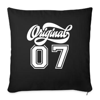 Millésime original 2007 - Housse de coussin décorative 45 x 45 cm - noir - Devant