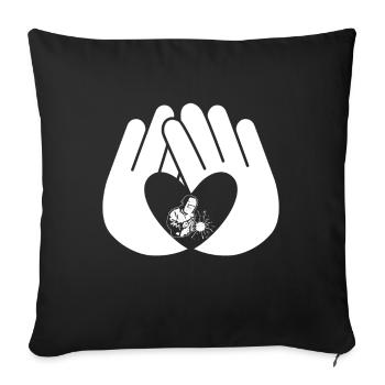 Welding Heart Hand Hands Love - Sofa pillowcase 17,3'' x 17,3'' (45 x 45 cm) - black - Front