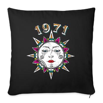 1971 Sonnengesicht - Sofa pillowcase 17,3'' x 17,3'' (45 x 45 cm) - black - Front