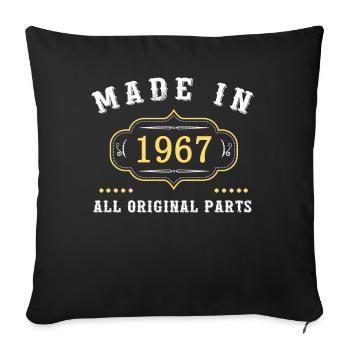 All original parts 1967 - Sofa pillowcase 17,3'' x 17,3'' (45 x 45 cm) - black - Front