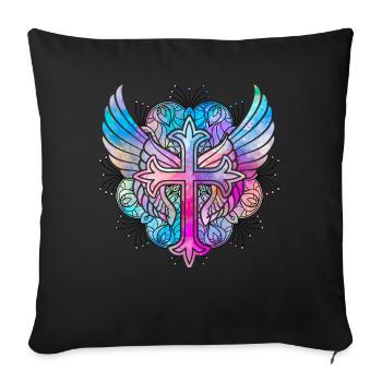 Christentum Kreuz - Sofakissenbezug 45 x 45 cm - Schwarz - Vorne