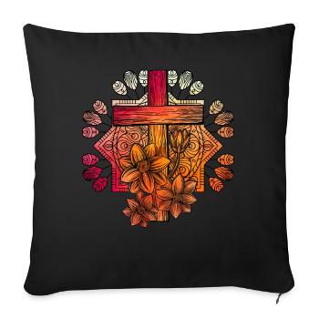 Christentum Kreuz - Sofakissenbezug 45 x 45 cm - Schwarz - Vorne