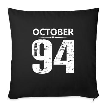 October 1994 Jersey number - Sofa pillowcase 17,3'' x 17,3'' (45 x 45 cm) - black - Front