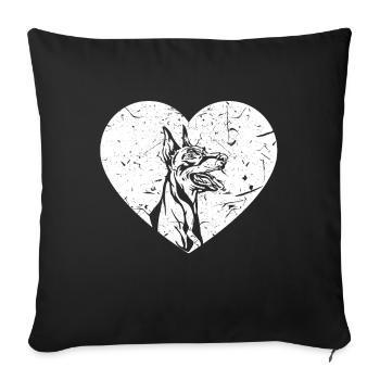 Dobermann - Housse de coussin décorative 45 x 45 cm - noir - Devant
