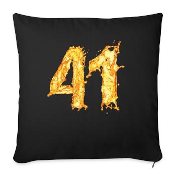 41st birthday "yellow water splash" - Sofa pillowcase 17,3'' x 17,3'' (45 x 45 cm) - black - Front