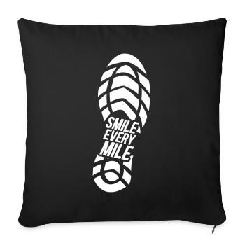 Smile Every Mile - Sofa pillowcase 17,3'' x 17,3'' (45 x 45 cm) - black - Front