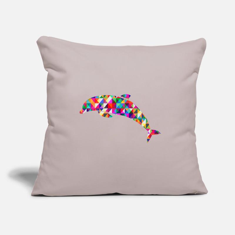Delfin Mosaik Bunt Sofakissenbezug 45 x 45 cm