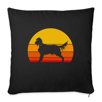 Setter irlandais - Housse de coussin décorative 45 x 45 cm - noir - Devant