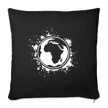 Le globe terrestre - Housse de coussin décorative 45 x 45 cm - noir - Devant