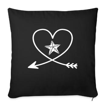 Starfish Heart Arrow - Sofa pillowcase 17,3'' x 17,3'' (45 x 45 cm) - black - Front
