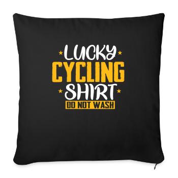Cyclisme Cyclisme Lucky Shirt - Housse de coussin décorative 45 x 45 cm - noir - Devant