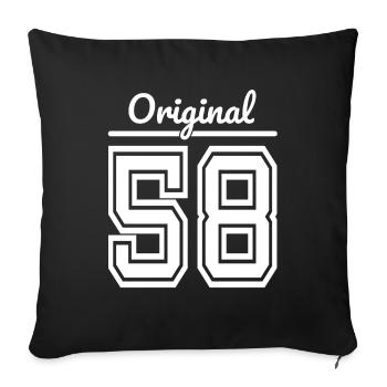 1958 Year of birth, year of birth / 58th birthday, age - Sofa pillowcase 17,3'' x 17,3'' (45 x 45 cm) - black - Front