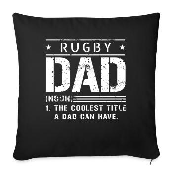 Coolest Papa Rugby Rugby Player - Sofa pillowcase 17,3'' x 17,3'' (45 x 45 cm) - black - Front