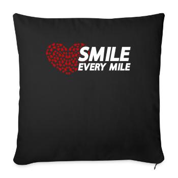 Smile Every Mile - Running Training Marathon Running - Sofa pillowcase 17,3'' x 17,3'' (45 x 45 cm) - black - Front
