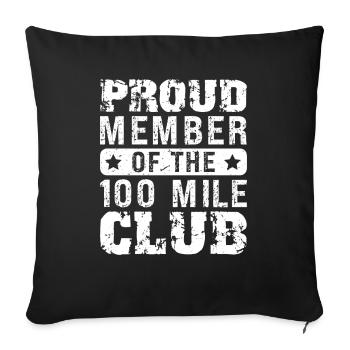 100 Mile Club Ultra Run Trail Running Ultrarunners - Sofa pillowcase 17,3'' x 17,3'' (45 x 45 cm) - black - Front