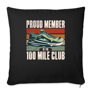 100 Mile Club Ultra Run Trail Running Ultrarunners - Housse de coussin décorative 45 x 45 cm - noir - Devant