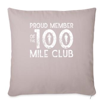 100 Mile Club Ultra Run Trailrunning Ultraläufer - Sofakissenbezug 45 x 45 cm - helles Taupe - Vorne
