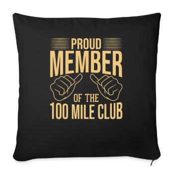 100 Mile Club Ultra Run Trail Running Ultrarunners - Sofa pillowcase 17,3'' x 17,3'' (45 x 45 cm) - black - Front