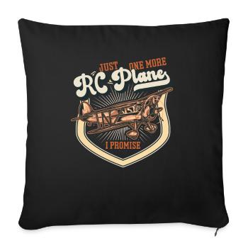 RC Avion modéliste Modélisme Avion - Housse de coussin décorative 45 x 45 cm - noir - Devant