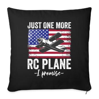 RC Avion modéliste Modélisme Avion - Housse de coussin décorative 45 x 45 cm - noir - Devant
