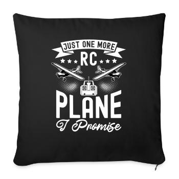 RC Avion modéliste Modélisme Avion - Housse de coussin décorative 45 x 45 cm - noir - Devant