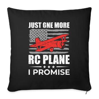 RC Avion modéliste Modélisme Avion - Housse de coussin décorative 45 x 45 cm - noir - Devant