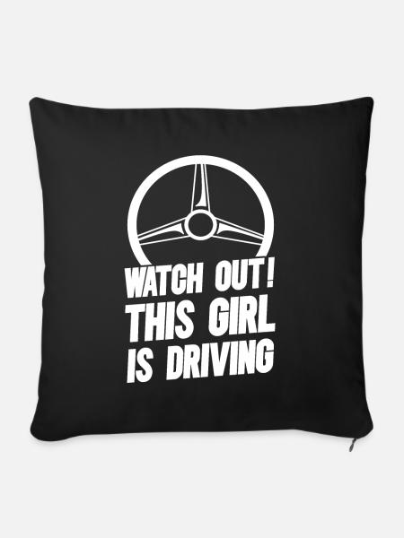 Füherscheinprüfung Führerschein Fahrprüfung - Sofakissenbezug 45 x 45 cm - Schwarz