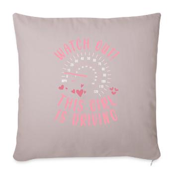Driving licence test Driving test - Sofa pillowcase 17,3'' x 17,3'' (45 x 45 cm) - light taupe - Front
